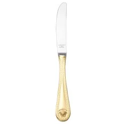 Cuchillo De Comida Versace Medusa Chapado En Oro
