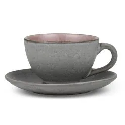 Taza Con Plato De Té Bitz Gris