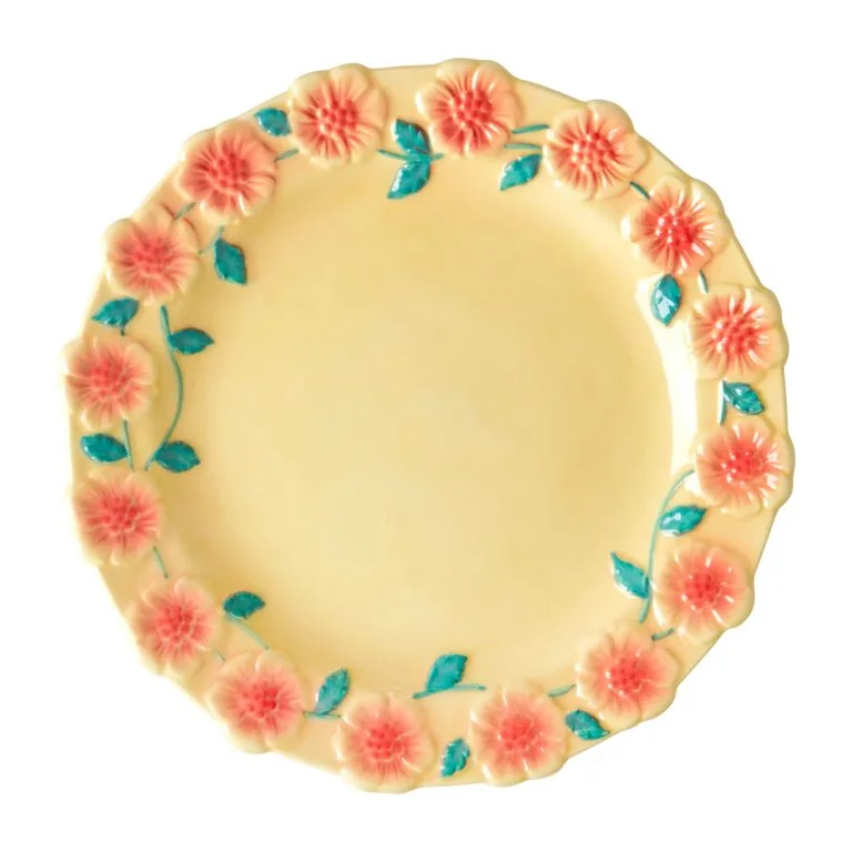 Platillo Rice Embossed Flower Ø20 Cm 3 Platillo Rice Embossed Flower Ø20 Cm