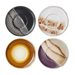 HKliving 4 Platos De Café 70's Ø13 Cm