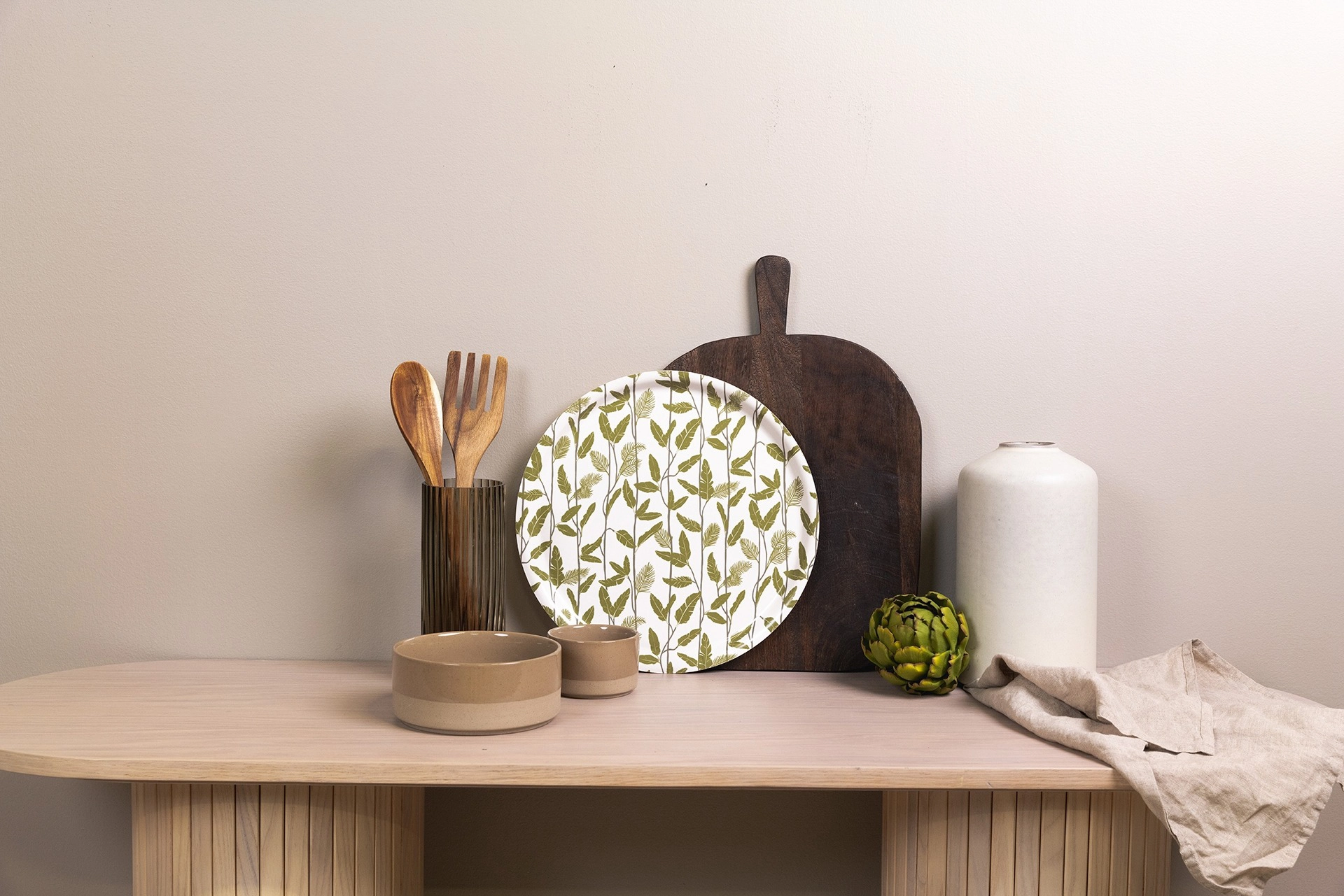 Åry Home Bandeja Mougli Green Ø38 Cm 4 Åry Home Bandeja Mougli Green Ø38 Cm - Imagen 2