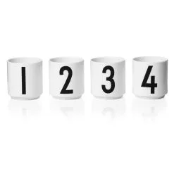 4 Tazas Espresso Design Letters